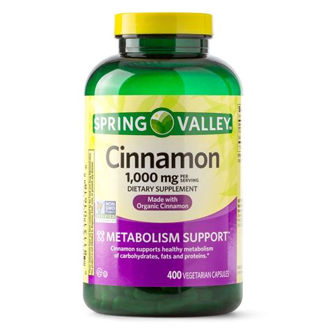 Spring Valley Cinnamon Dietary Supplement, 1000 mg, 400 Count - Walmart.com - Walmart.com