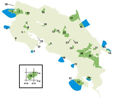 National Parks of Costa Rica, Reserves and Protected areas