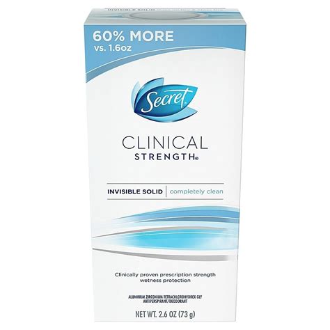 Secret® Clinical Strength 2.6 oz. Invisible Solid Antiperspirant Deodorant in Completely Clean ...