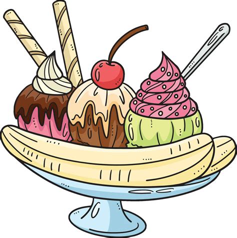 Banana Split Cartoon Colored Clipart Illustration 27584232 Vector Art ...