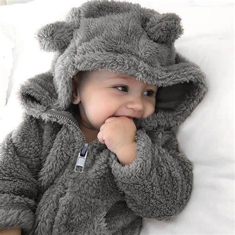 2019 Newborn baby clothes Toddler Baby Boys Girls Fur Hoodie Solid Winter Warm Coat Jacket Cute ...