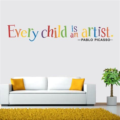 Every Child is an Artist Removable Art Vinyl Mural Home Room Decor Wall Stickers JULY13-in Wall ...