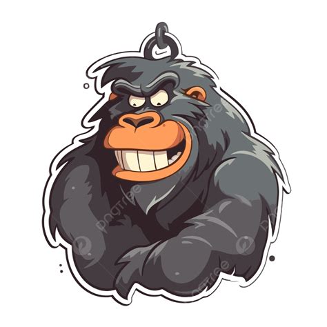 Gorilla Tag, Sticker Clipart Cartoon Funny Gorilla Sticker Psd Vector Design, Sticker, Clipart ...