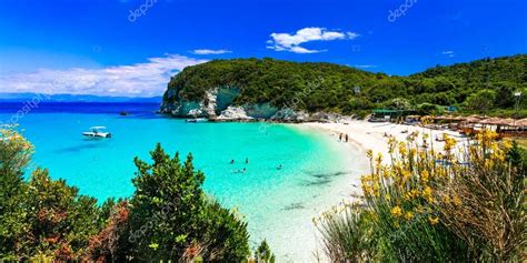 Beaches hd wallpaper | Most beautiful beaches of Greece - Vrika in Antipaxos island. — Stock ...