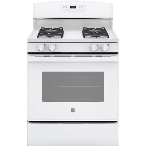 Shop GE Freestanding 5-cu ft Self-Cleaning Gas Range (White) (Common: 30-in; Actual: 30-in) at ...