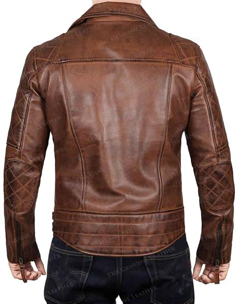 Men's Brown Brando Biker Vintage Leather Jacket | The Genuine Leather