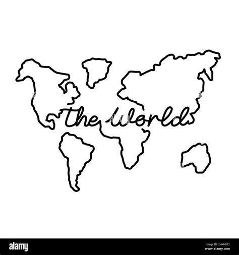 World outline map with the handwritten country name. Continuous line drawing of patriotic home ...