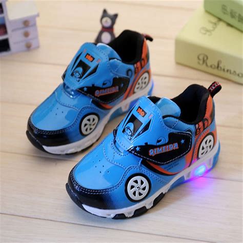 Cool HOT Fashion Kids Sneakers Boys Cartoon Car Children Shoes With Light Up Toddler Boys Shoes ...