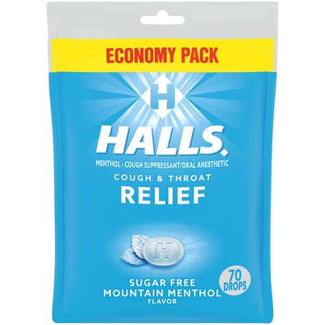 HALLS Relief Mountain Menthol Sugar Free Cough Drops, Economy Pack, 70 Drops – Beauty Suppliers ...