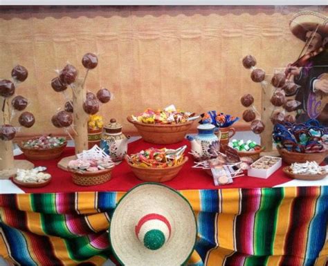 Candy table for Mexican fiesta theme wedding | Mexican birthday ...