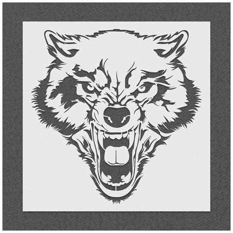 Wolf Face Stencil Tattoo