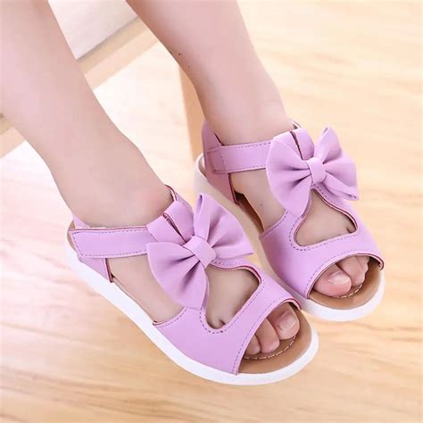 Summer Kids Children Sandals Fashion Bowknot Girls Flat Pricness Shoes girls sandals sandalia ...