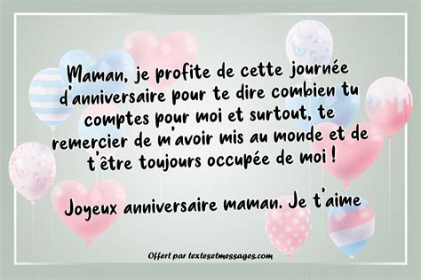 ImpressionnantJoyeux Anniversaire Belle Maman Texte Touchant Explorez davantage