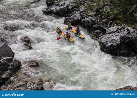 Extreme Rafting on the Bashkaus River, Extreme Sport Editorial Stock ...