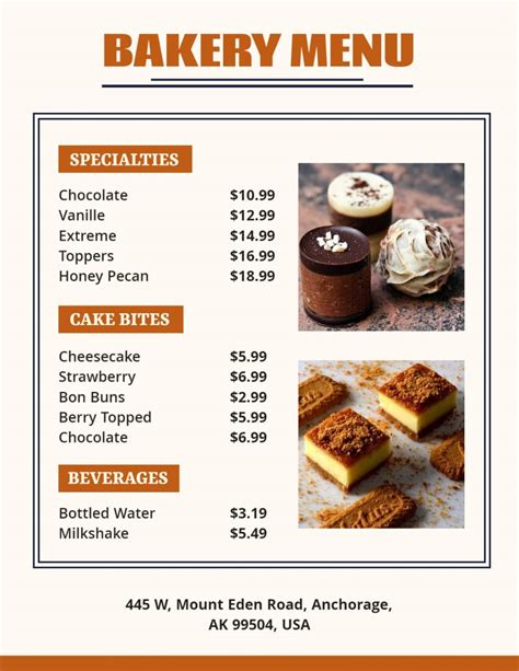 Bakery Menu Design Ideas, Examples, and Samples