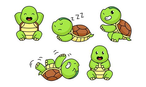 Cute Baby Turtle Cartoon Collection Graphic by guavanaboy · Creative Fabrica