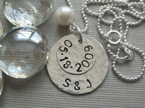 Personalized Anniversary Necklace Sterling Silver Keepsake