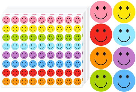 Buy Smiley Face Stickers 1800Pieces, Happy Face Stickers 1in/2.5cm, Small Stickers for Kids ...