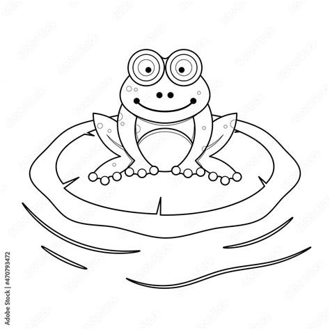 Frog Line Art Design for Coloring Book Stock Vector | Adobe Stock