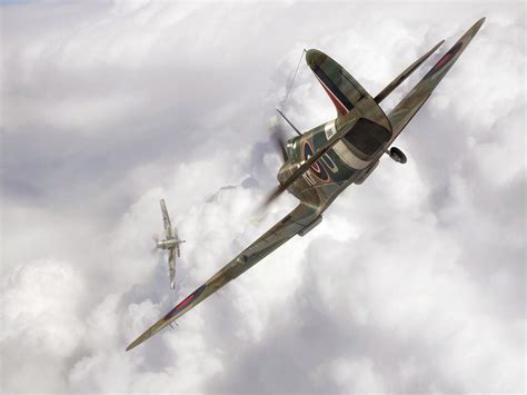 Spitfire Mk-iia Vs. Bf-109 HD desktop wallpaper : Widescreen : High ...