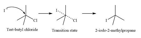 Write the equation for the reaction for tert-butyl chloride in 15% NaI ...