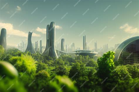 Premium Photo | SciFi Green Utopia Futuristic City Environmentalism ...