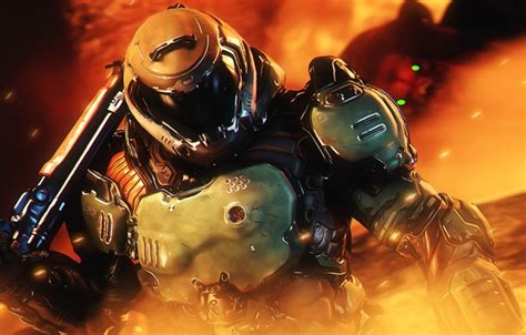 Wallpaper helmet, armor, shotgun, doom, protagonist, Doomguy images for desktop, section игры ...