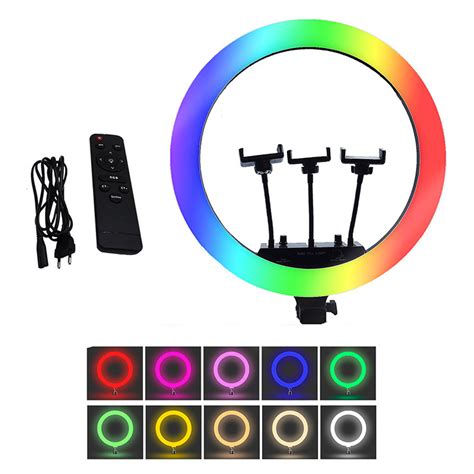 ARO LUZ LED RGB 45 CM CON CONTROL REMOTO + TRÍPODE - Luces Beautiful