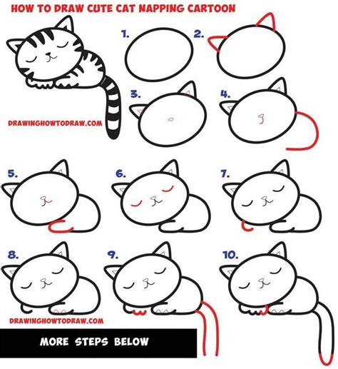 How To Draw A Cartoon Cat Step By Step Video - Rose Harper's Coloring Pages