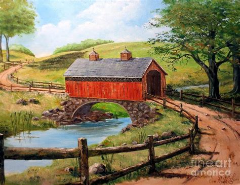 Old Country Farm Houses on Country Road Drawings