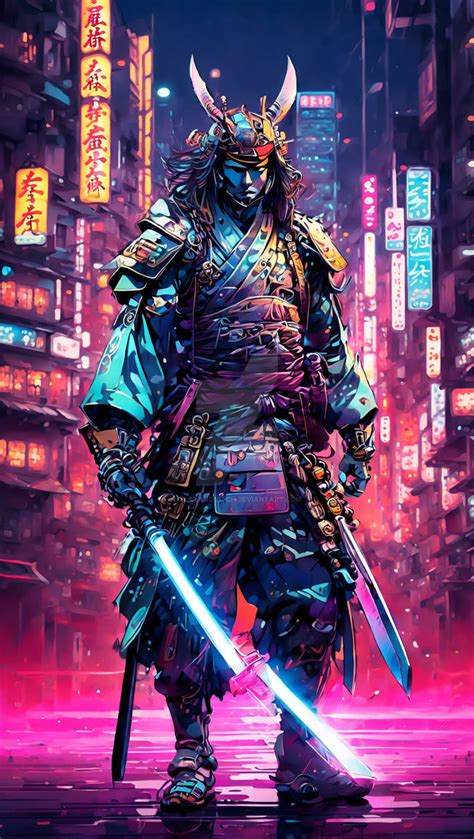 Neon Samurai Cyberpunk by Zlatanovitch on DeviantArt