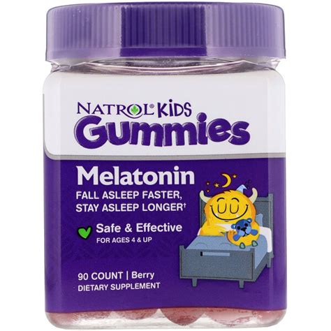 Natrol, Kids, Melatonin, Ages 4 & Up, Berry, 90 Gummies - iHerb