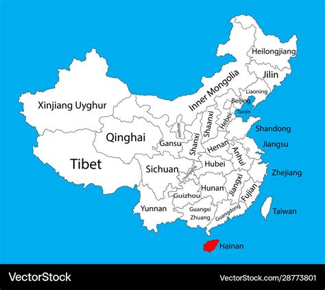 Hainan province map china map Royalty Free Vector Image