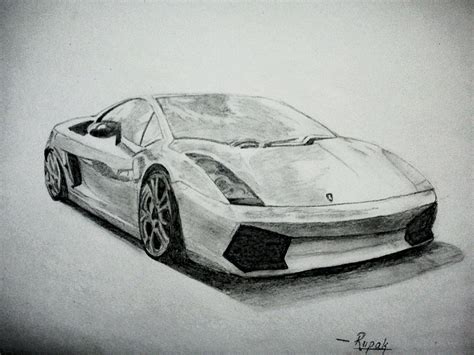 Pencil Sketch Of A Car - Desi Painters