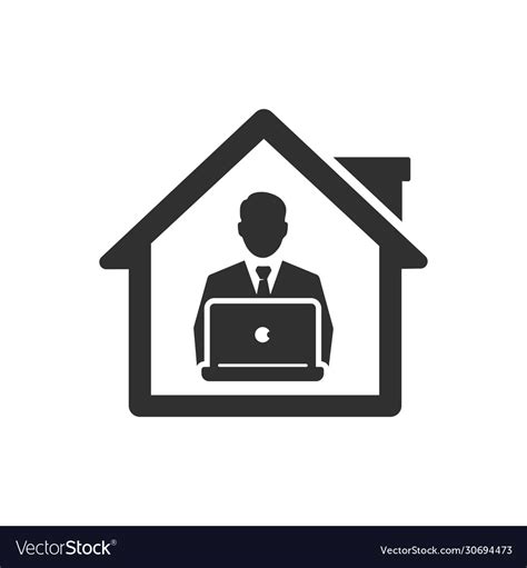 Work from home icon business man remote works Vector Image