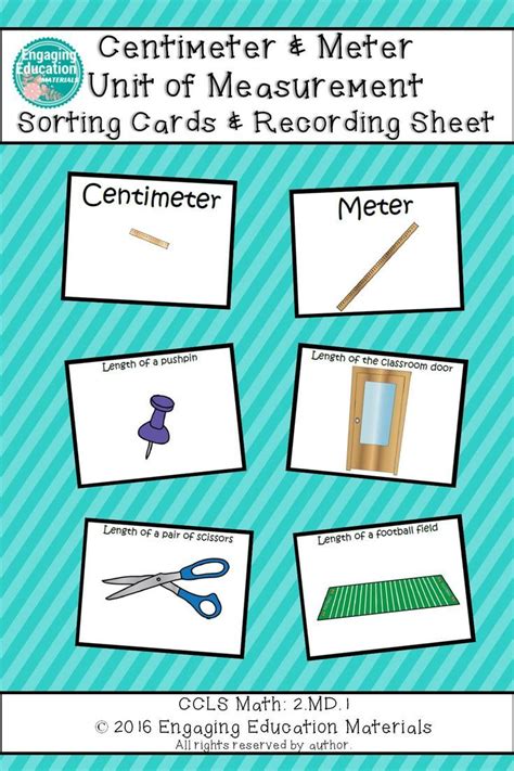 Centimeter and Meter Unit of Measurement Sorting Cards | Sorting cards, Teaching math, Higher ...