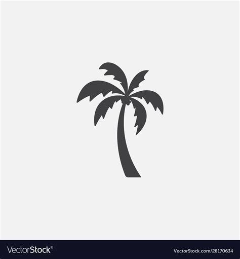 Palm tree icon coconut symbol Royalty Free Vector Image