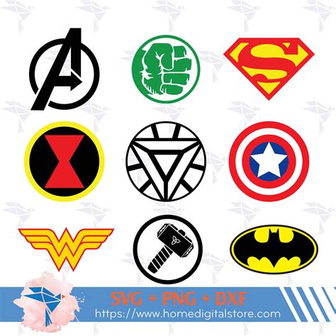 Marvel Superhero Logo SVG, PNG, Instant Download Files For Cricut Design Space, Silhouette ...