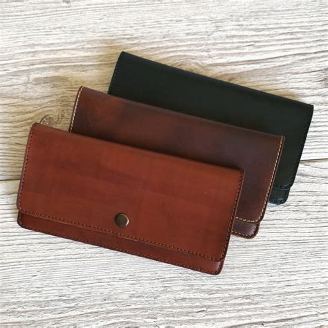 Leather Wallet Woman Long Wallet Zipper Ladies Wallet Wristlet - Etsy