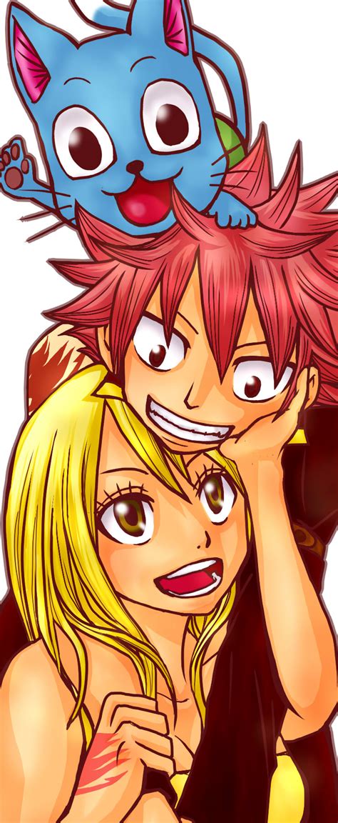 Natsu Lucy and Happy by Quantia13 on DeviantArt