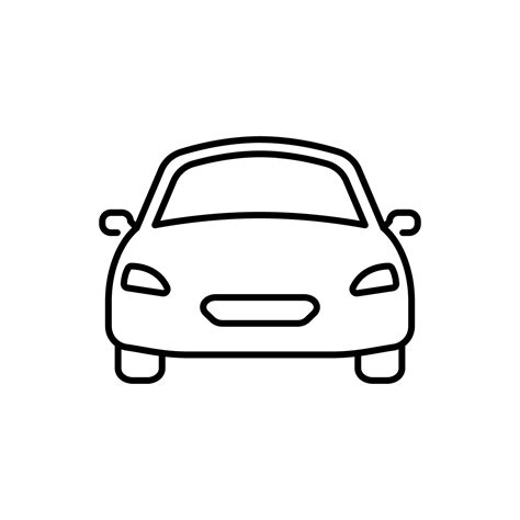 Black Car Line Icon. Classic Automotive Linear Sign. Modern Shape of Auto Vehicle Transport ...