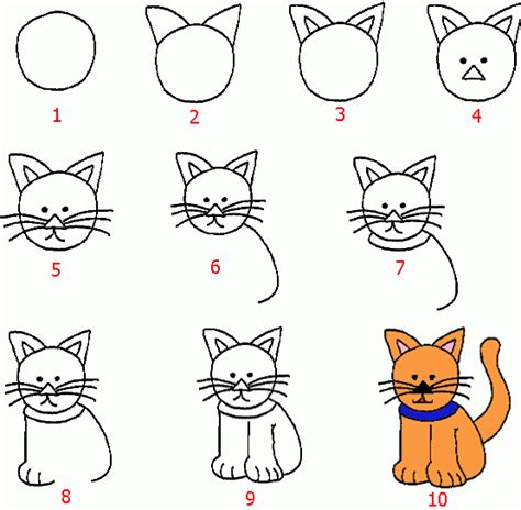 20 Easy Cat Drawing Step by Step Tutorials - Simple Cat Sketch