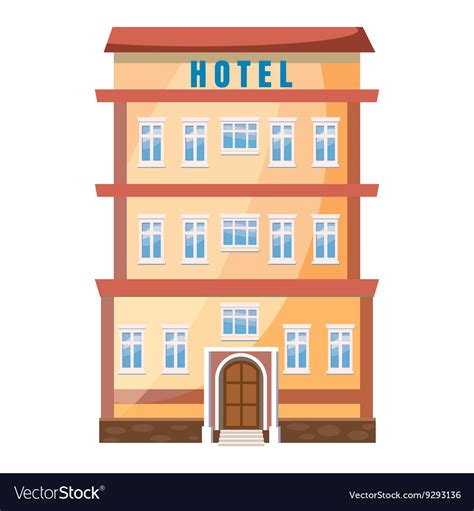 Hotel building icon in cartoon style Royalty Free Vector