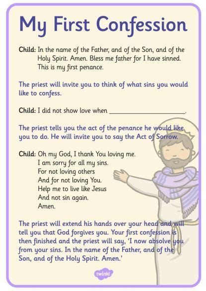 How to go to confession guide for kids – Artofit