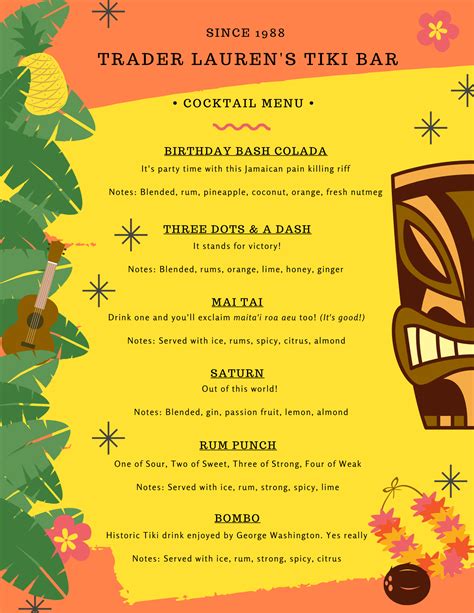 Free Tiki menu design for your home bar! : r/Tiki