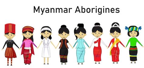 Premium Vector | Myanmar Aborigines