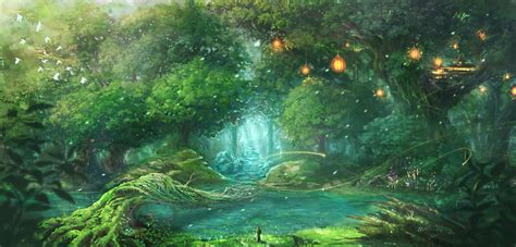 Anime Forest Background - WallpaperSafari