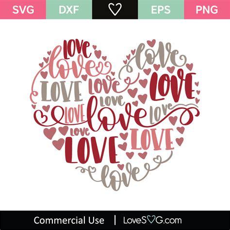 Heart Love SVG Cut File - Lovesvg.com