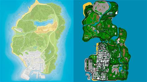 Gta San Andreas Map Vs Gta 5 Map Comparison