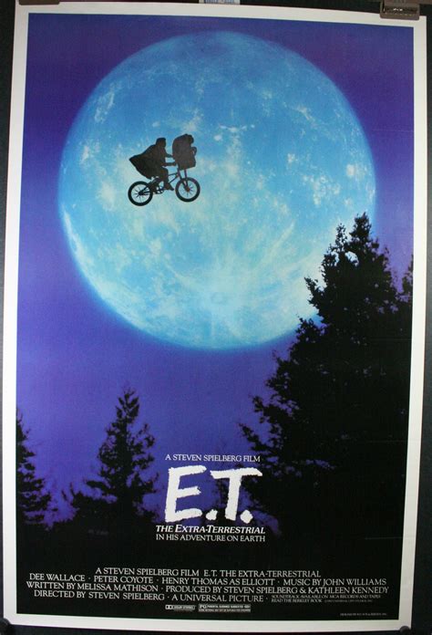 E.T. THE EXTRA TERRESTRIAL, Original ET Bike Over the Moon Authentication & Movie poster For ...